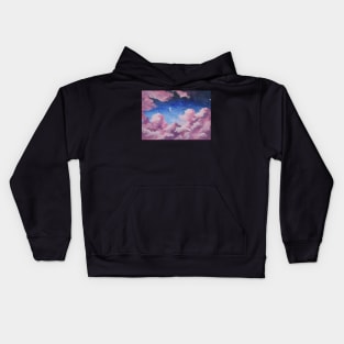 Galaxy Sky Pink Clouds Night Sky Moon Stars Kids Hoodie